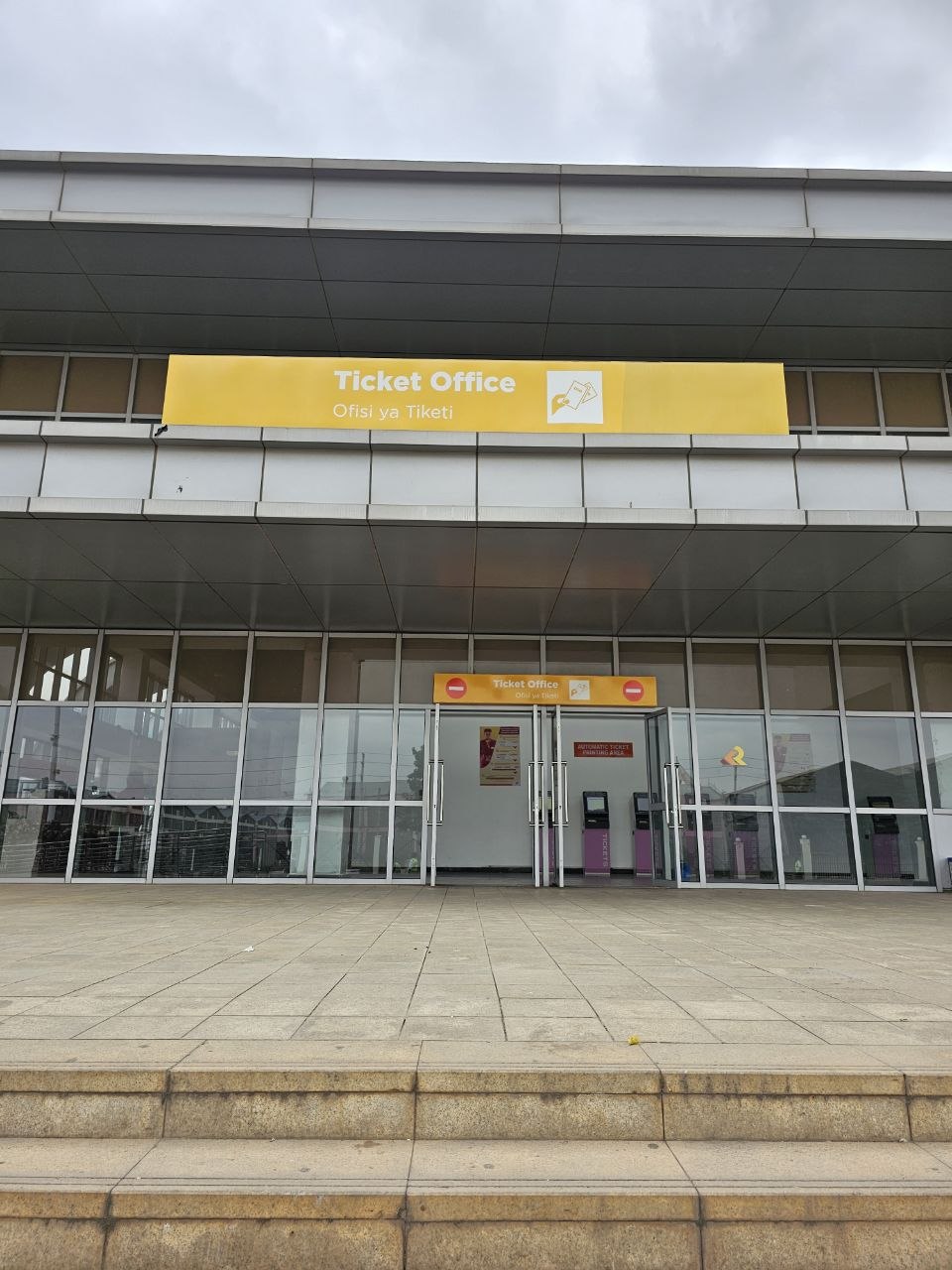 Front view of the SGR station ticket office